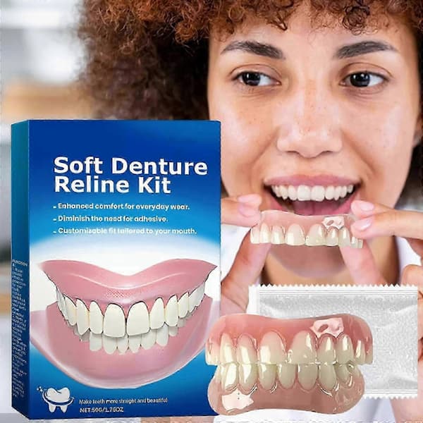 Perfect Fit Protese Silikone Reline Kit Blød Protese Reline til Mænd og Kvinder
