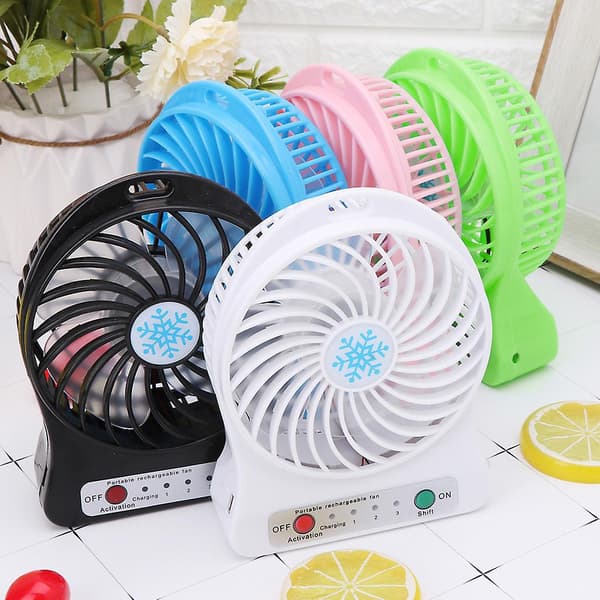 Bærbar ventilator USB håndholdt ventilator Mini personlig lille bordventilator Bærbar ventilator White