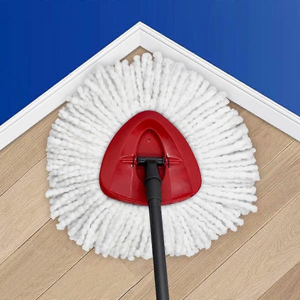 Revolutionerande Turbo EasyWring Microfiber Spin Mop, Power Spinner Säkerställer Problemfri Golvrengöring, Röd, 2 delar