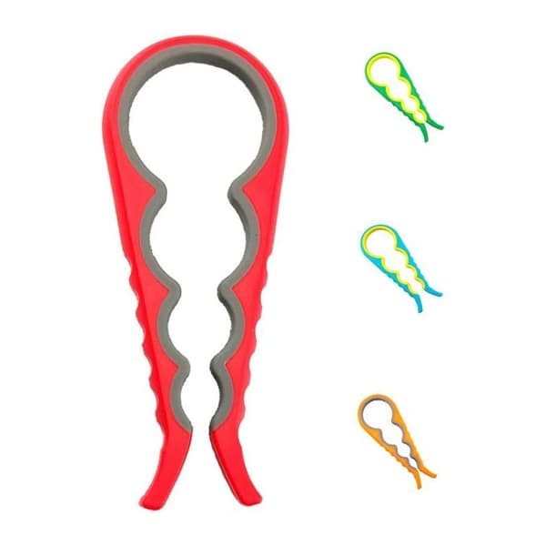 Ergonomisk, multifunktionel krukkeåbner - skridsikker