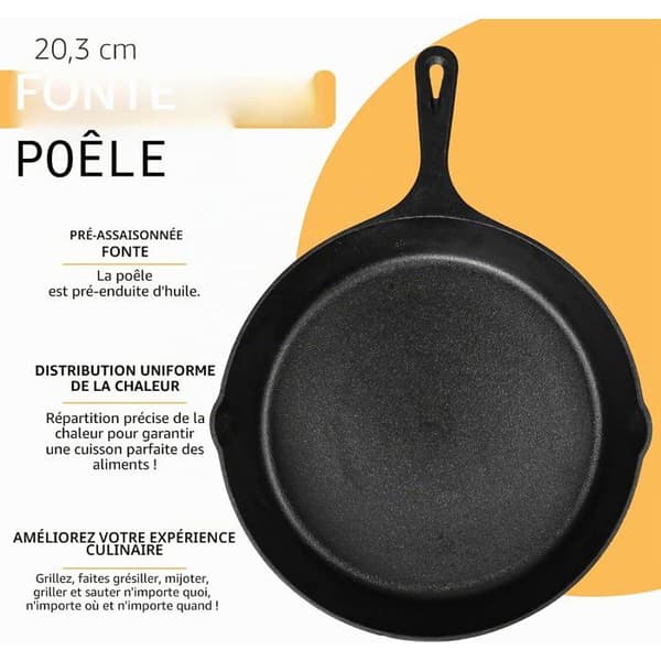 Stekepanne - trygt kokekar for innendørs og utendørs bruk (20 cm)