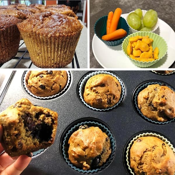 Silikone kageforme – 10 stk. non-stick genanvendelige til muffins, pandekager, budding – stil 14