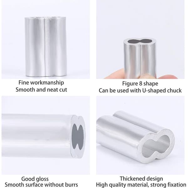 Pakke med 25 aluminiumskrympetænger - 6 mm - Til stål- og gummikabel