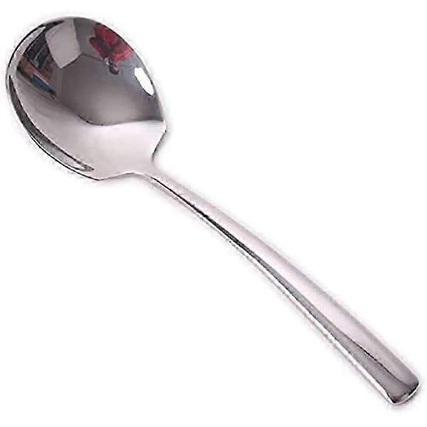 Stor serveringssked, set med 4 stora serveringsskedar i rostfritt stål, spegelblank yta för elegant buffé