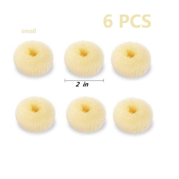 Extra Small Kids Bun Maker, 6-pack Mini Donut Styler (Liten 2 \", Benvit)