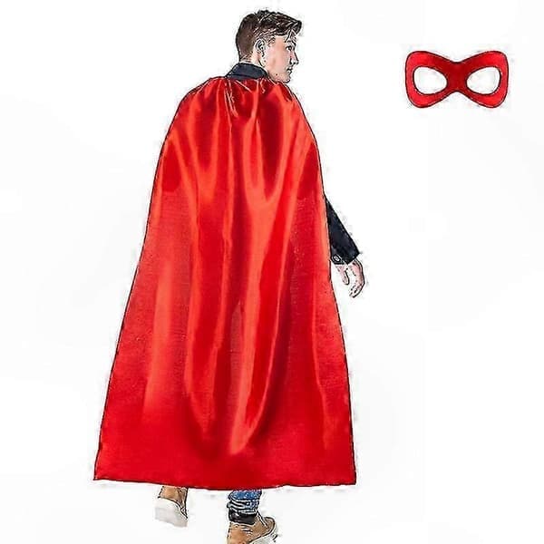 Superheltekostume, kapper og masker til voksne, mænd kvinder, Halloweenfest, kostume, superhelte-rollespil, cosplay-kappe, LysRød LightRed