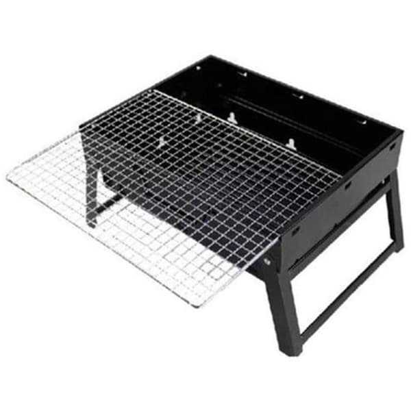 Firkantet metalgrill - Sæt med 2 riste 30x45 cm - Til tilberedning af kød og grøntsager - Bålstøtte