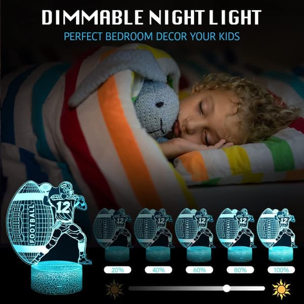 Fodbold 3D Illusion Lampe Natlys Fodbold Gaver til Mænd