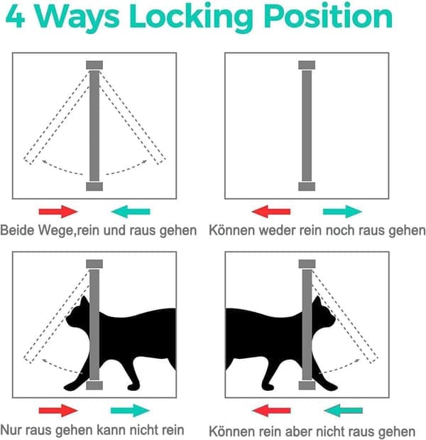Kattelem med 4-vejs magnet, Kattelem til katte og hvalpe, Kat