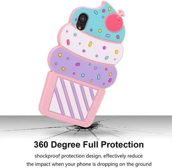 iPhone Glassstrutsmuffinsfodral – 3D Tecknad Mjuk Silikon Stötsäker – Välj Modell iPhone XR
