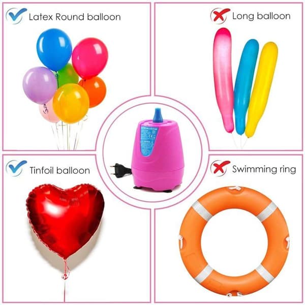 Elektrisk ballongpump, luftpump för simringar, fester, födelsedagar och bröllop