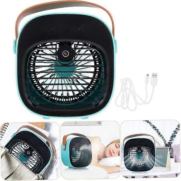 1 sæt kompakt USB-bordventilator Stille køleventilator USB-opladning, blå