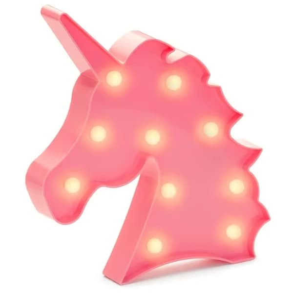 Natlampe / LED-lampe - Enhjørning / Enhjørning lyserød