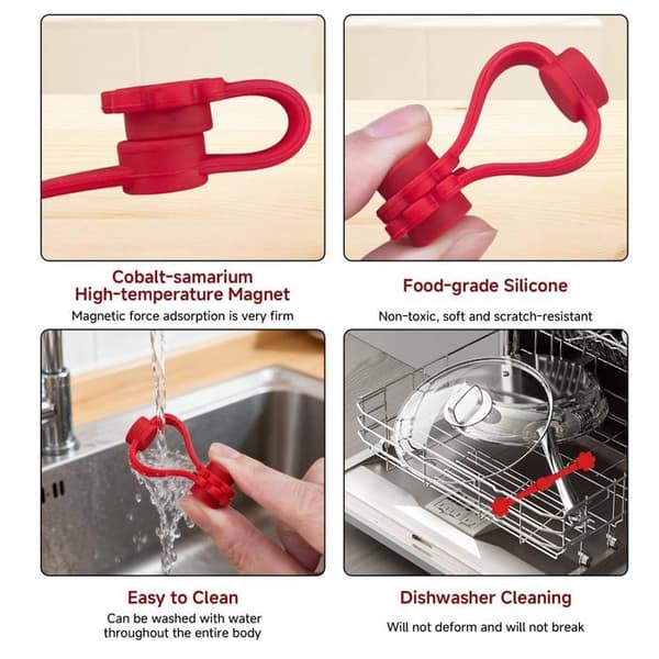 Sæt med 12 silikonemagneter til airfryer, holder til bagepapir, 4 Meoiruery-strimler