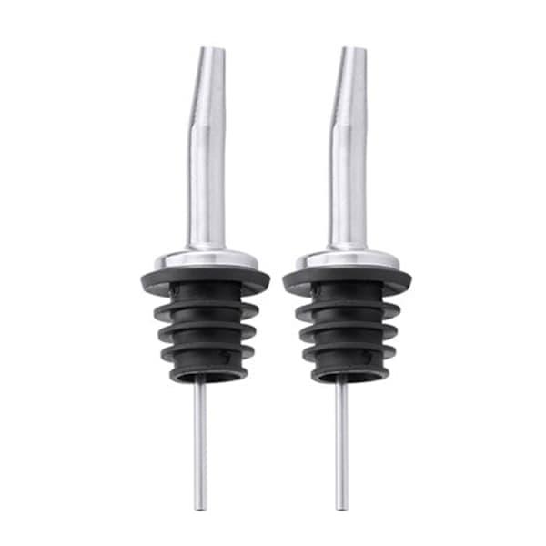 2-pack Hällpip Droppkork Flaskpip Doseringspip i Stål Metall Silver silver