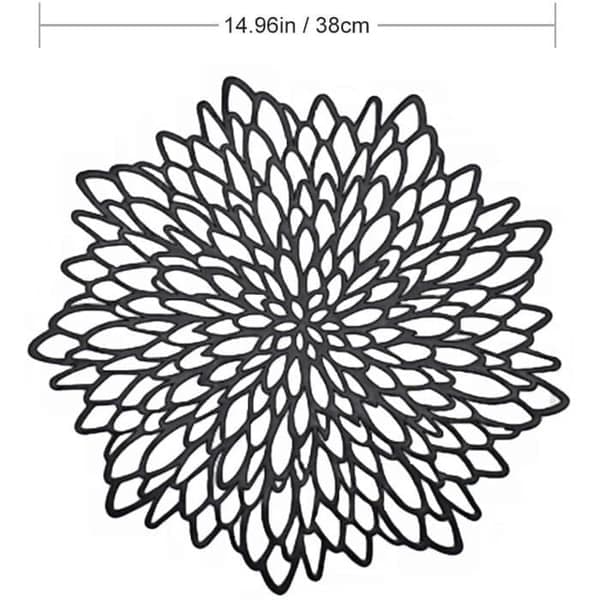 (Svart) Bordstablett - Ej specificerat - Rund - PVC - 4 delar - 38 cm - Svart