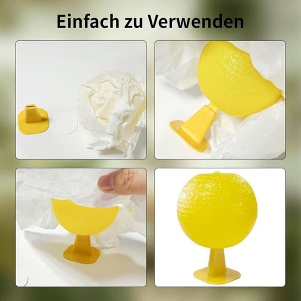 4-pack fruktflugfälla, klibbig boll, multifunktionell citrusformad flugfälla för fruktflugor