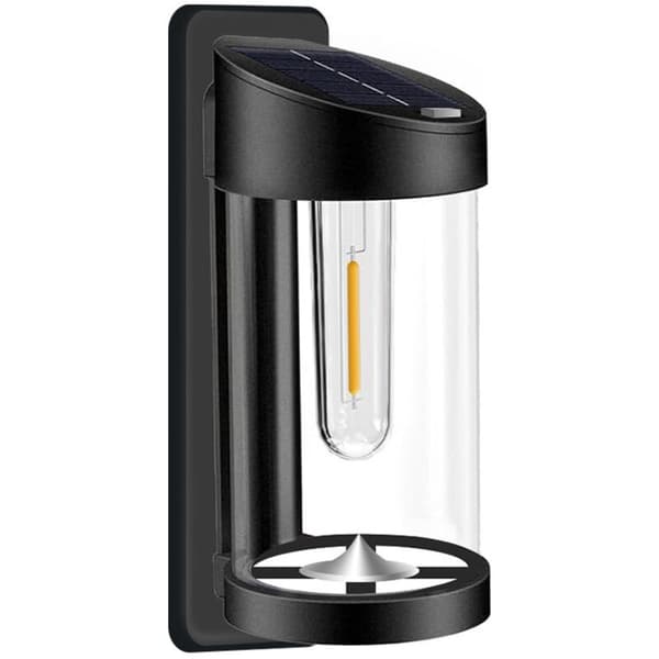Sett med 1 utendørs solcellehagelys, vanntett retro LED solcellevegglampe, størrelse: 10x7x21cm