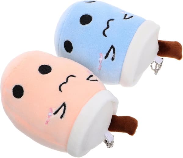 2 kpl söpö Kawaii Bubble Tea -pehmoavaimenperä, ihastuttavat repputarvikkeet