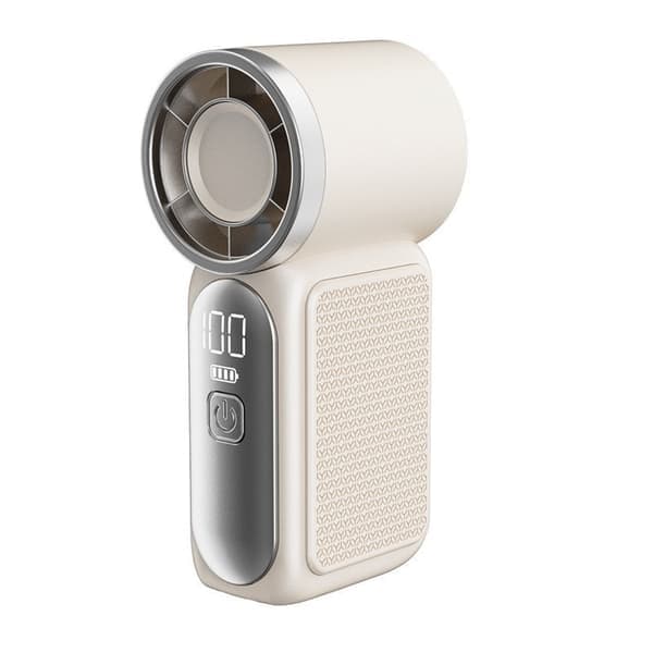 Bærbar clip-on ventilator med LED-display og kraftig luftstrøm