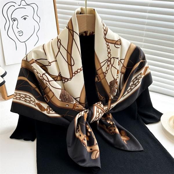 Strandscarf 90x90cm Silkesscarf 5 5 5 5 5
