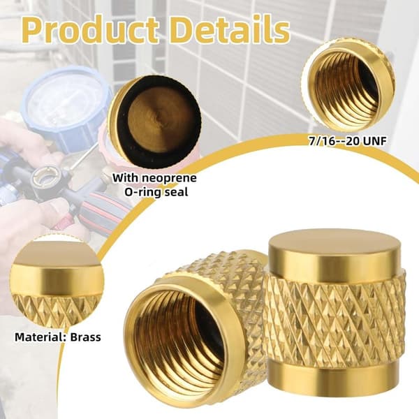 Messingflenshetter – 15 stk 1/4\" med O-ringtetning for AC- og hydraulikksystemer