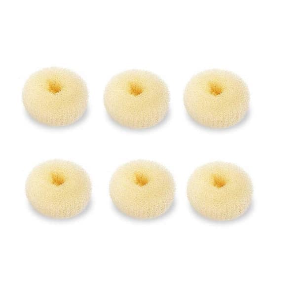 Extra Small Kids Bun Maker, 6-pack Mini Donut Styler (Liten 2 \", Benvit)