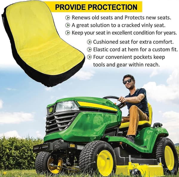 (gul) Sædebetræk til havetraktor LP92334 til John Deere plæneklipper, traktor og Gator vejr