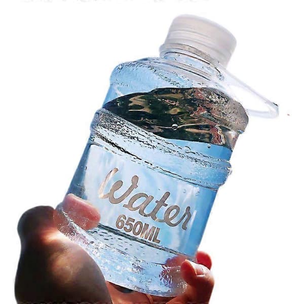 Mini Liten Ren Hinkkopp Plast Vattenkopp Vatten [Transparent Vit] 650ml Enkelkopp + Koppborste + Snodd