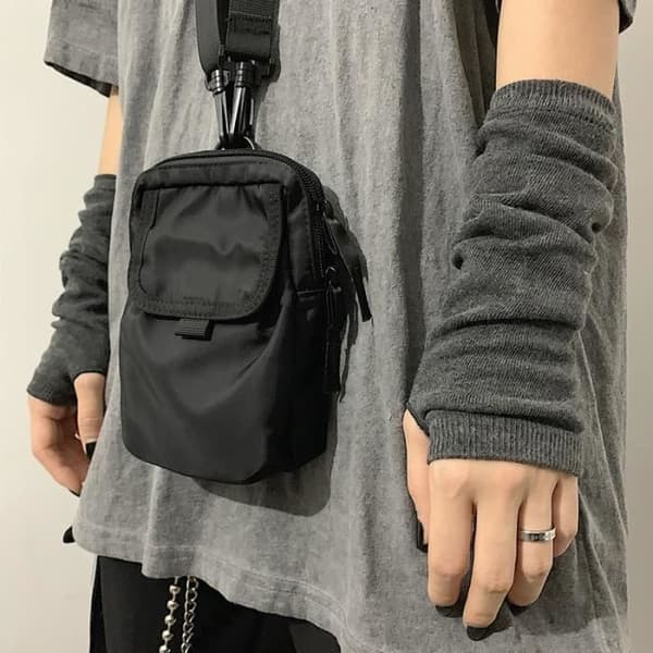 Sort-grå punk fingerløse lange handsker til mænd og kvinder, manchet, albuevanter, isothoop, ma