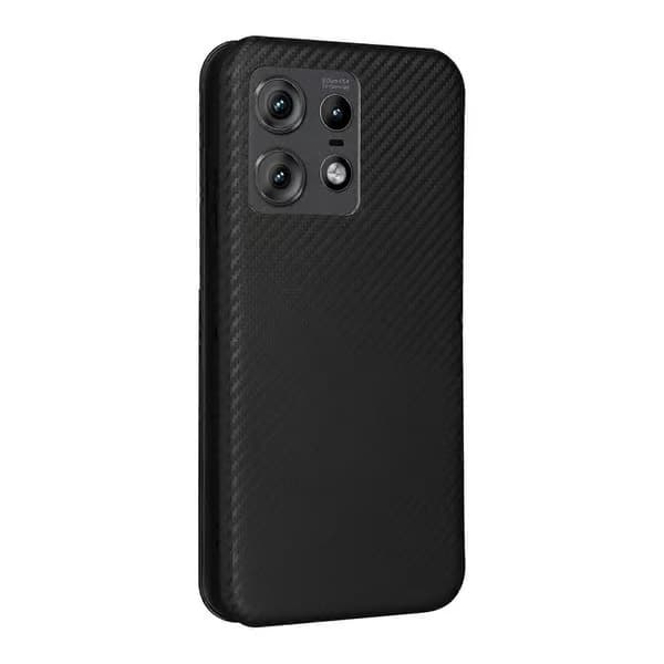 Flipcover med kulfiber-tekstur (Sort, til Motorola Edge 50 Pro)