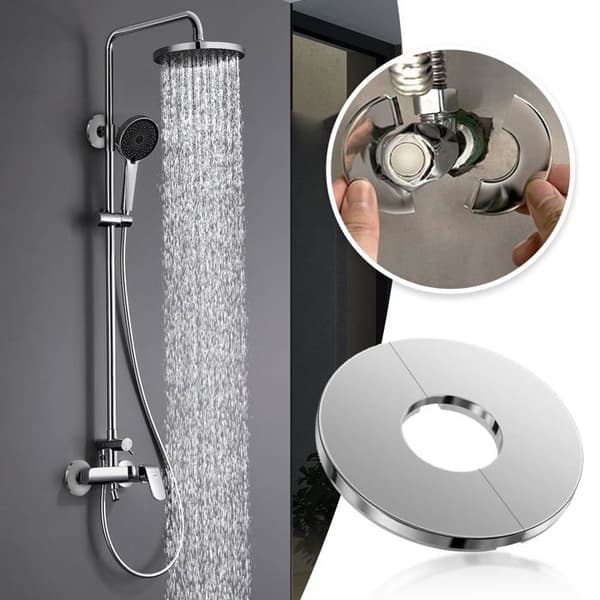 Sæt med 4 selvklæbende rosetdæksler i rustfrit stål Ø24mm, til robuste radiatorventiler/varmerør Meoiruery