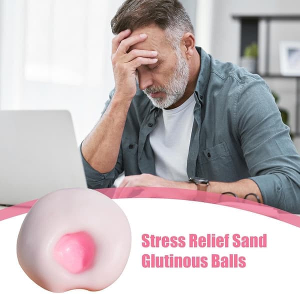 Sensorisk Stressbold – 6 cm drueformet squishy til børn og voksne – Pink