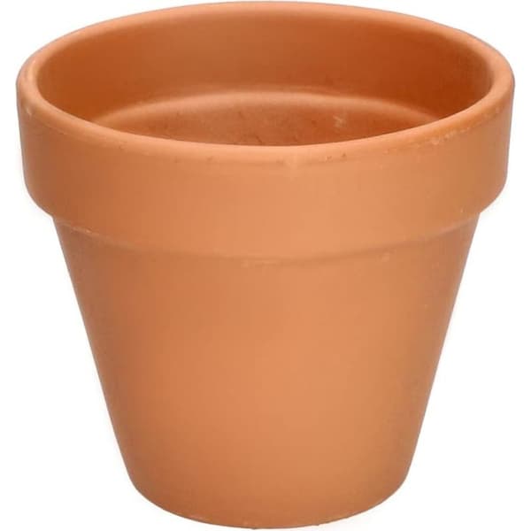 Sæt med 4 terracotta urtepotter - 13 cm - Med kant - Til indendørs og udendørs brug