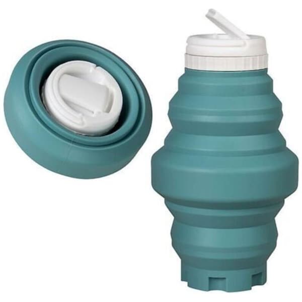 Hopfällbar vattenflaska, 500 ml, lock med pip, livsmedelsgodkänd silikon, ultrakompakt, resevänlig (2-pack)