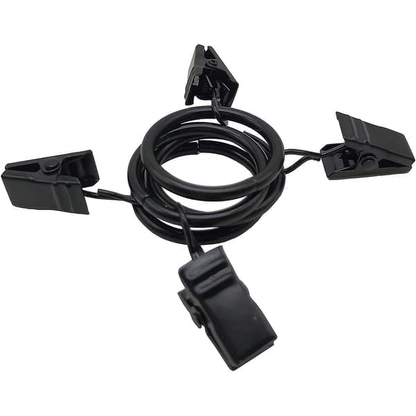 42-pak gardinringe med clips, dekorative gardiner, rustfrit stål, retro, 2,5 cm indvendig diameter, sort
