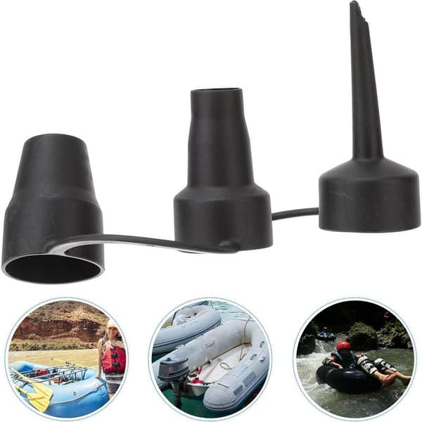 Set med 2 elektriska luftpumpar, luftpumpsadapter, 3 storlekar, utbytesmunstycken, bärbar adapter, svart