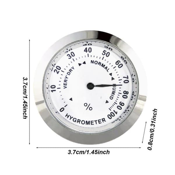 Analog rundt humidor hygrometer, fugtighedsmåler til cigarkasser