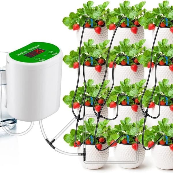 Automatisk drypvandingssæt, automatisk vandingssystem til indendørs planter, LED-display