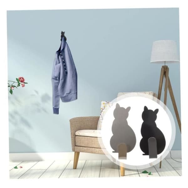 Kattväggkrokar - yd - 8-pack - Svart - Plast