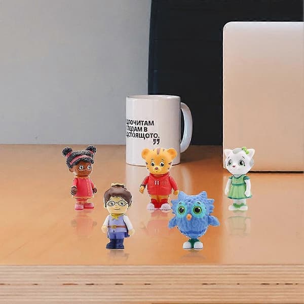 st/set dockmodell Daniel Tiger Neighborhood Friends för barn söt figurprydnad hem ny
