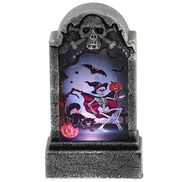 LED Halloween Gravsteinsformet Lampe for Bordpynt Plastdekorasjon 1 stk