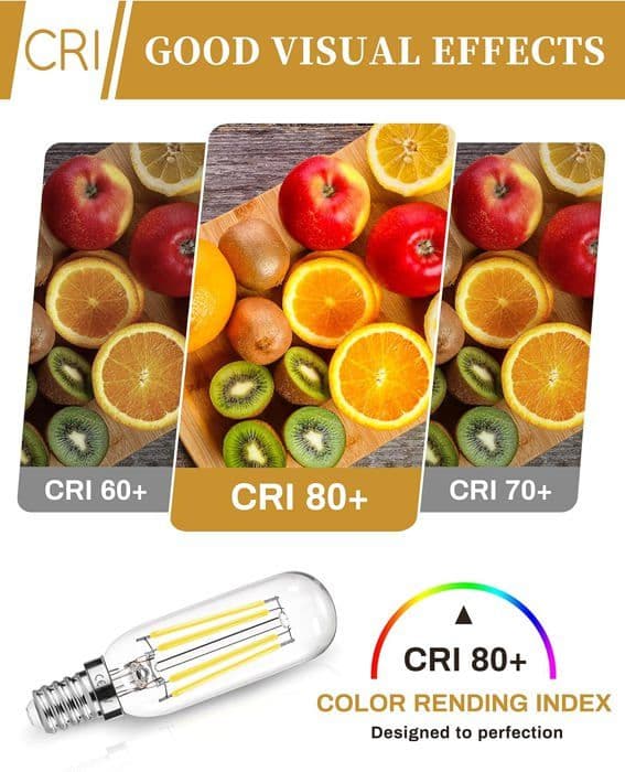40W erstatning glødepære til emhætte, E14 T25 LED 4W emhættepære, hvid, 6000K, pakke med 2