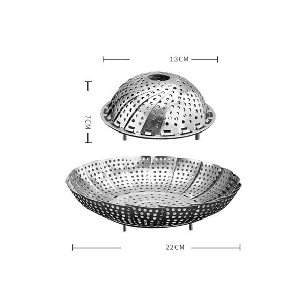 Dampkurv i rustfrit stål, 9\" dampkurv i rustfrit stål til trykkoger, dampkurv, tusindfryd dampkurv, foldbar grøntsag