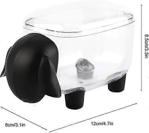 2 delar bomullspinnebox bomullspinnedispenser transparent fårformad bomullspinnelåda med lock tandpetare gem etc.