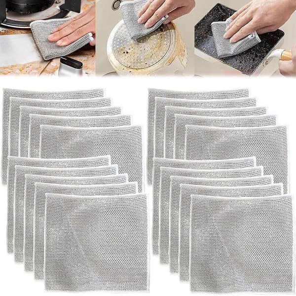 Diskduk i ståltråd – Japansk multifunktionell repfri tråddiskduk – Välj antal 20 Pcs