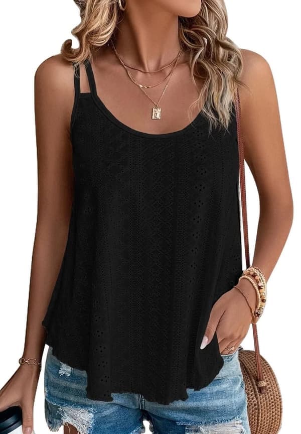 Sommer spaghetti-tanktopp for kvinner, ermeløs skjorte