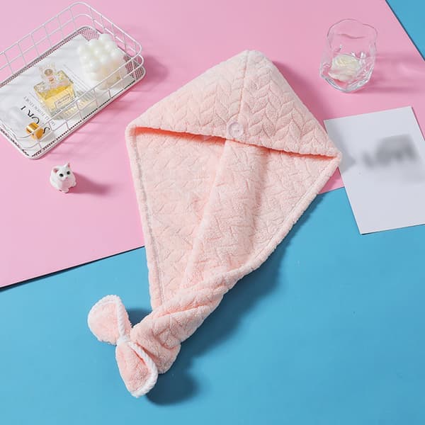Håndkle turban hårføner håndkle hårturban med knapp, hodeplagg