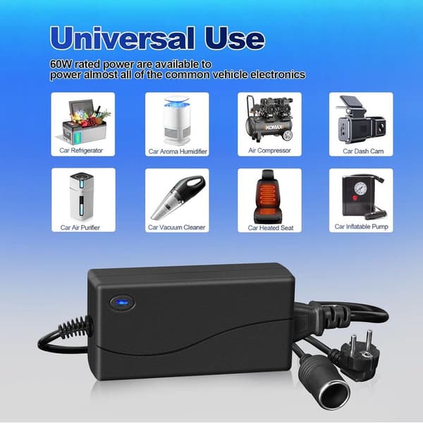 220V til 12V 120W Strøminverter – 10A AC-adapter til elektriske enheder – 1m kabel – 5.5/2.1mm stik