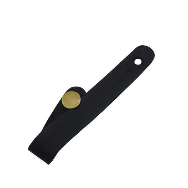 2 sorte guitar-/ukulele-remme - knap i syntetisk læder + adapter - akustisk guitar/ukulele